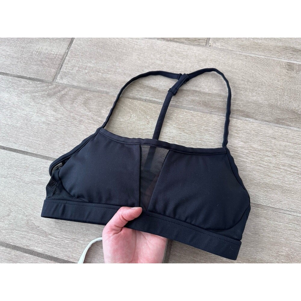 Royal Change Sports Bra Medium Black Mesh Sydney Cummings Strappy Workout Gym